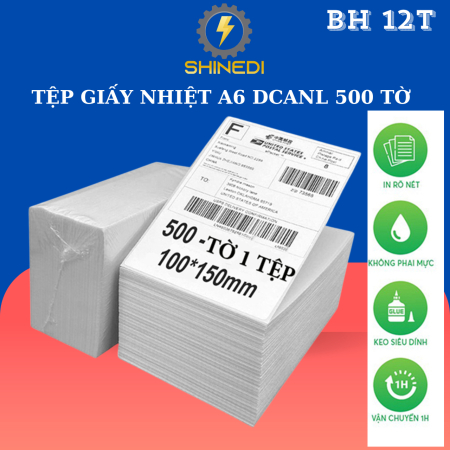 Giấy in nhiệt A6 SHINEDI 1 tệp 500 tờ 