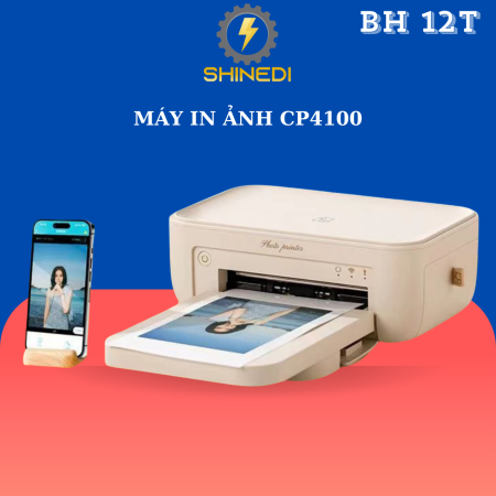 Máy in ảnh màu CP4100 SHINEDI  in ảnh chuyên nghiệp kết nối Bluetooth in từ điện thoại di động, hỗ trợ nhiều kích thước.