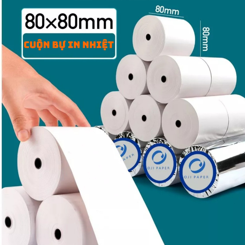 Giấy in bill cuộn lớn k 80 x 80 giấy in hóa đơn k80 giấy in đơn hàng k80mm giấy in nhiệt