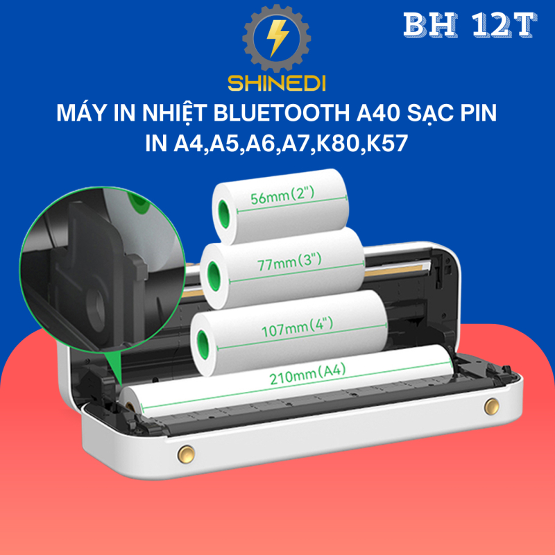 MÁY IN NHIỆT PERIPAGE A40 kết nối bluetooth sạc pin như điện thoại