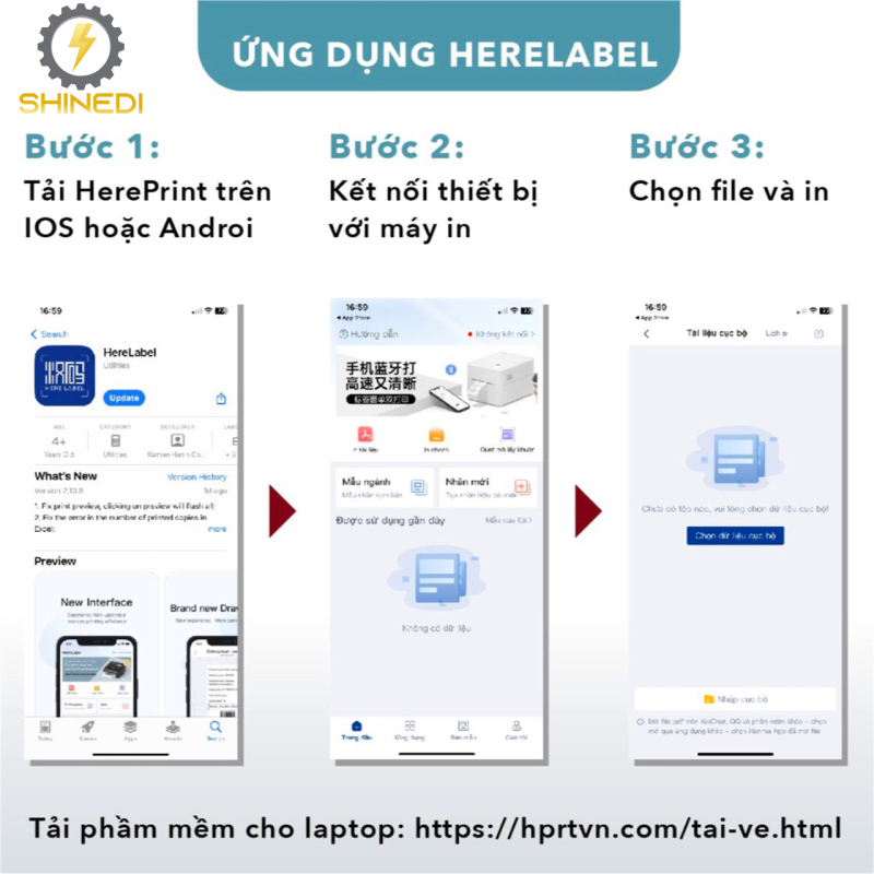Máy in nhiệt mini bluetooth N43BT SHINEDI 