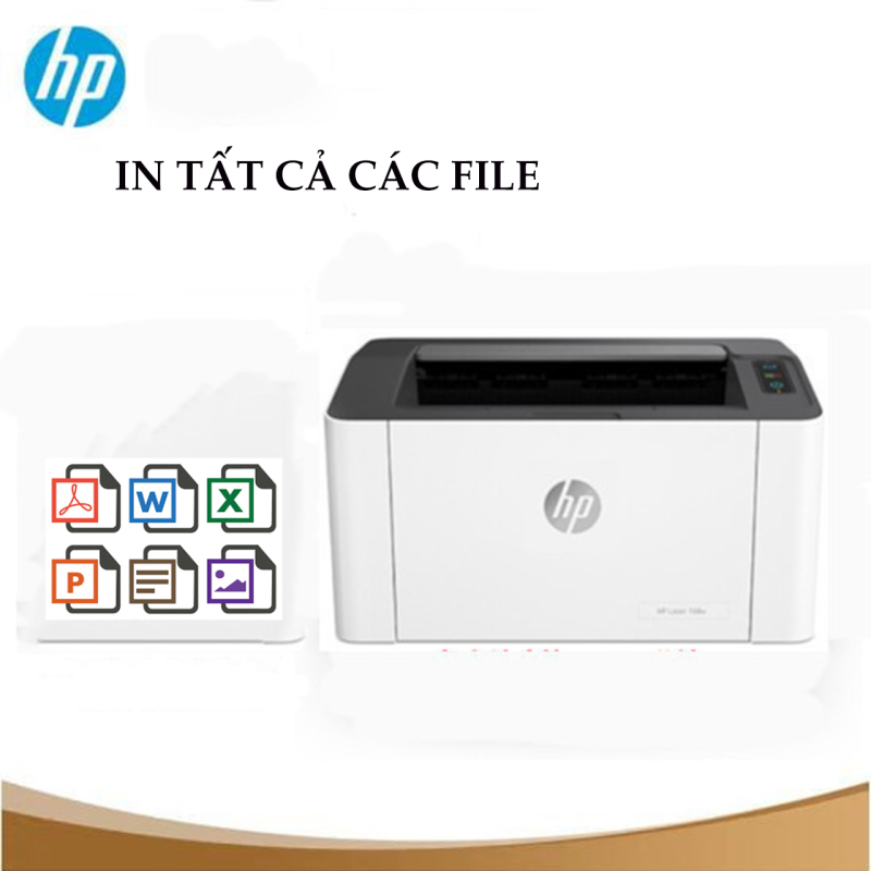 Máy in A4 wifi hp108w kết nối điện thoại, laptop,pc...