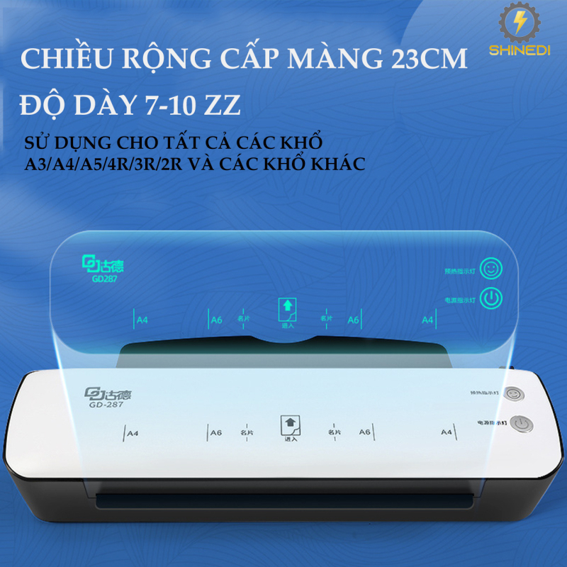 Máy ép Plastic khổ A4 GD287 SHINEDI ép ảnh và giấy tờ siêu nhanh
