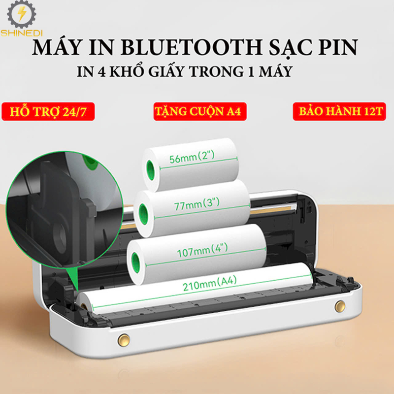MÁY IN NHIỆT PERIPAGE A40 kết nối bluetooth sạc pin như điện thoại